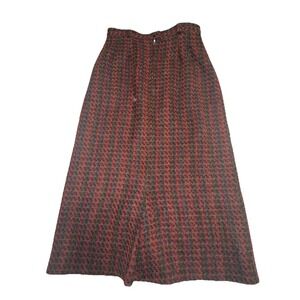 Vintage FA Chatta Maroon Tweed Long Skirt Women's Sz 8 Small, tiny see pics